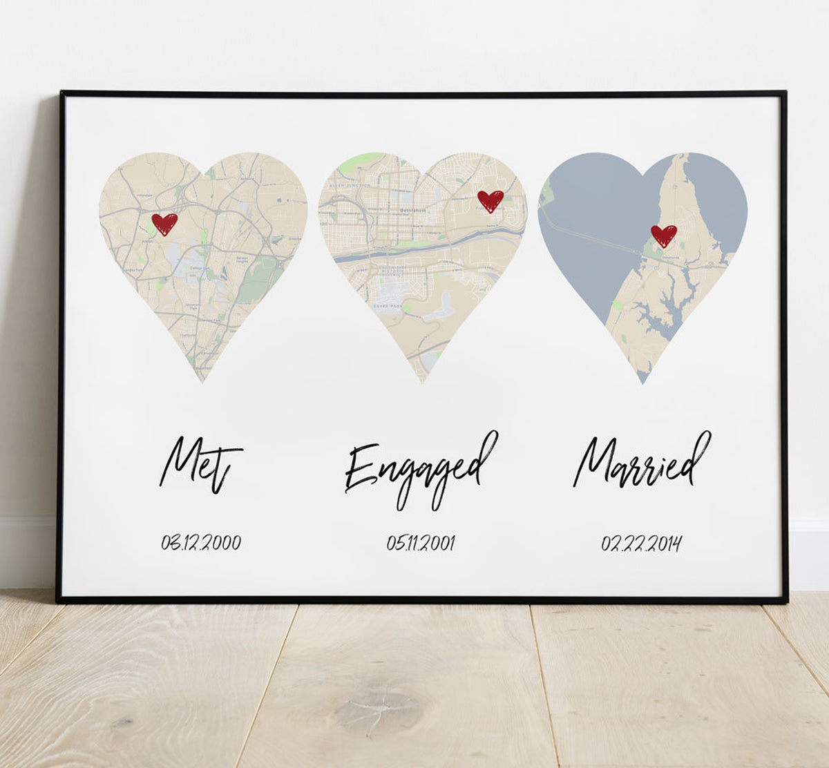 Aeticon Canvas Met, Engaged, Married, Personalized Heart Map, Our Love Story, Every Love Story Is Beautiful, Our Story Timeline, Timeline Art