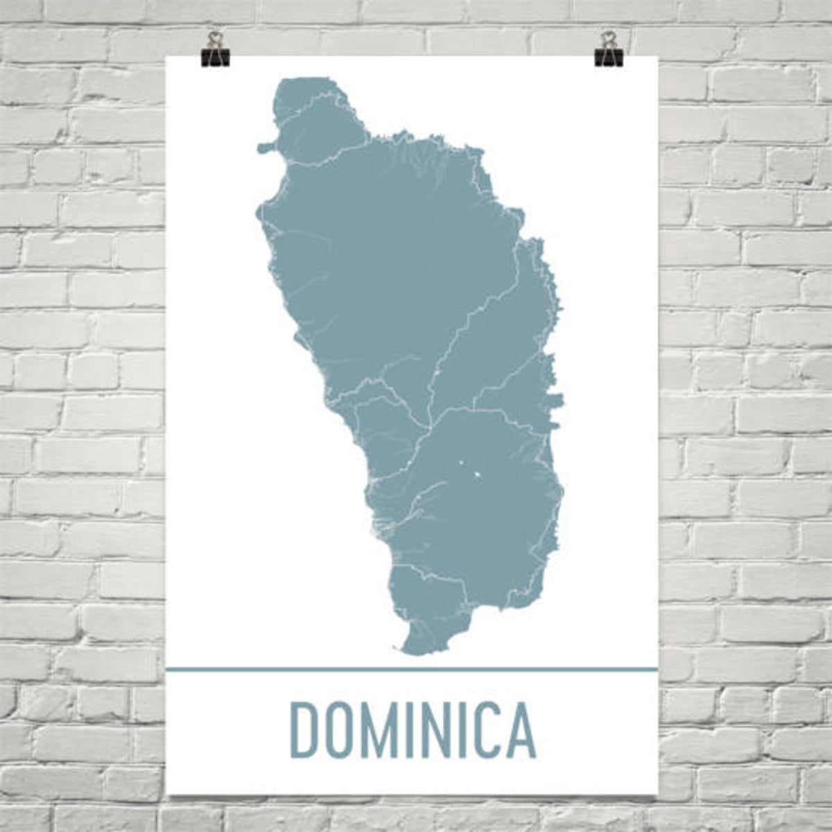 Aeticon Canvas Dominica Map, Dominica Art, Dominica Print, Dominica Island Poster, Dominica Resorts, Dominica Gifts, Map of Dominica, Caribbean, Wedding