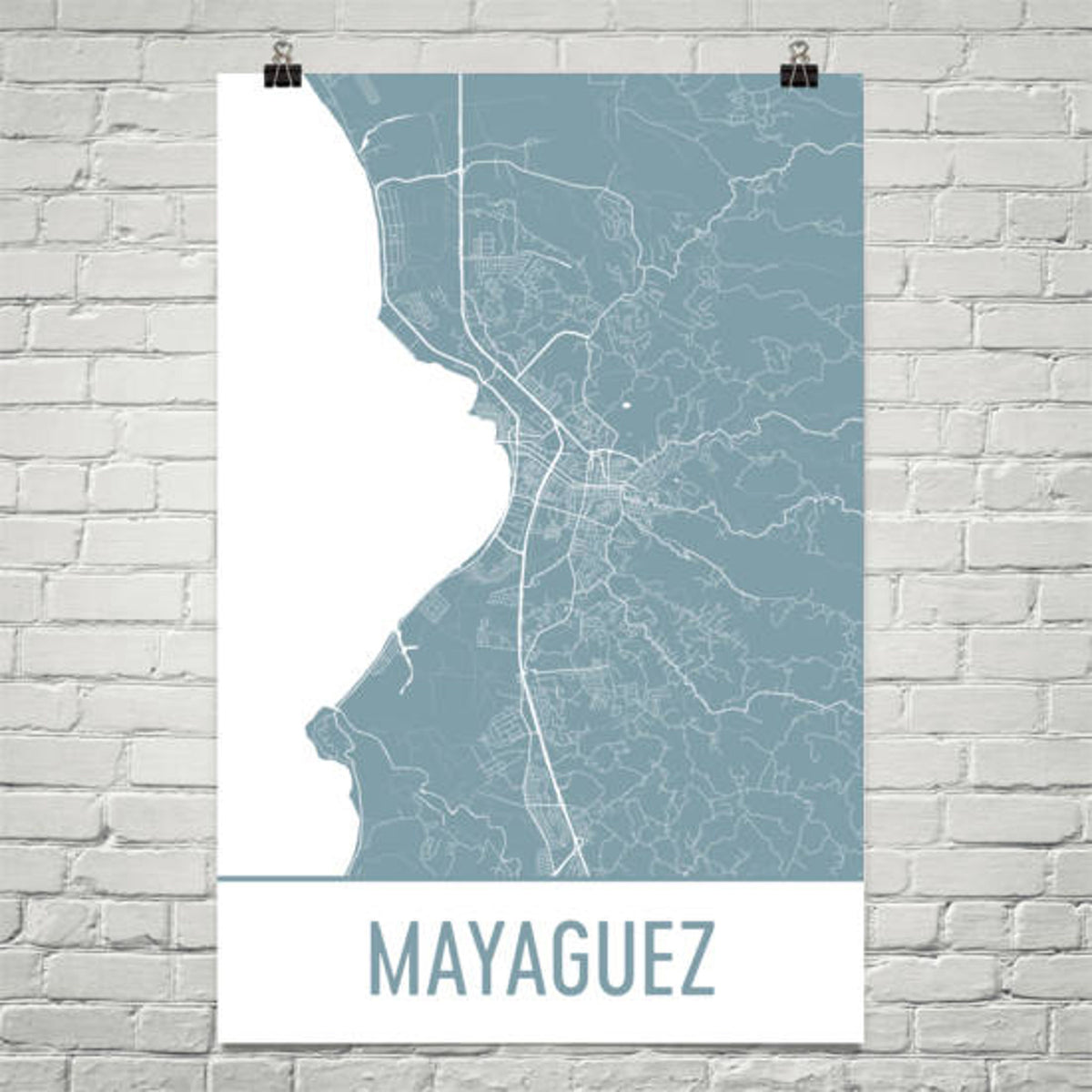Aeticon Canvas Mayaguez Map, Mayaguez Art, Mayaguez Print, Mayaguez Puerto Rico Poster, Puerto Rican Gifts, Map of Puerto Rico, Puerto Rico Poster, Wedding
