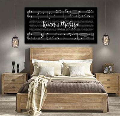 PERSONALIZED Black And White Custom Wedding Song Lyrics On Canvas - Ready To Hang, Home Decor Wall Art Gift Ideas, Valentine's Day Gift, Occasional Gifts Idea For Her/ Him