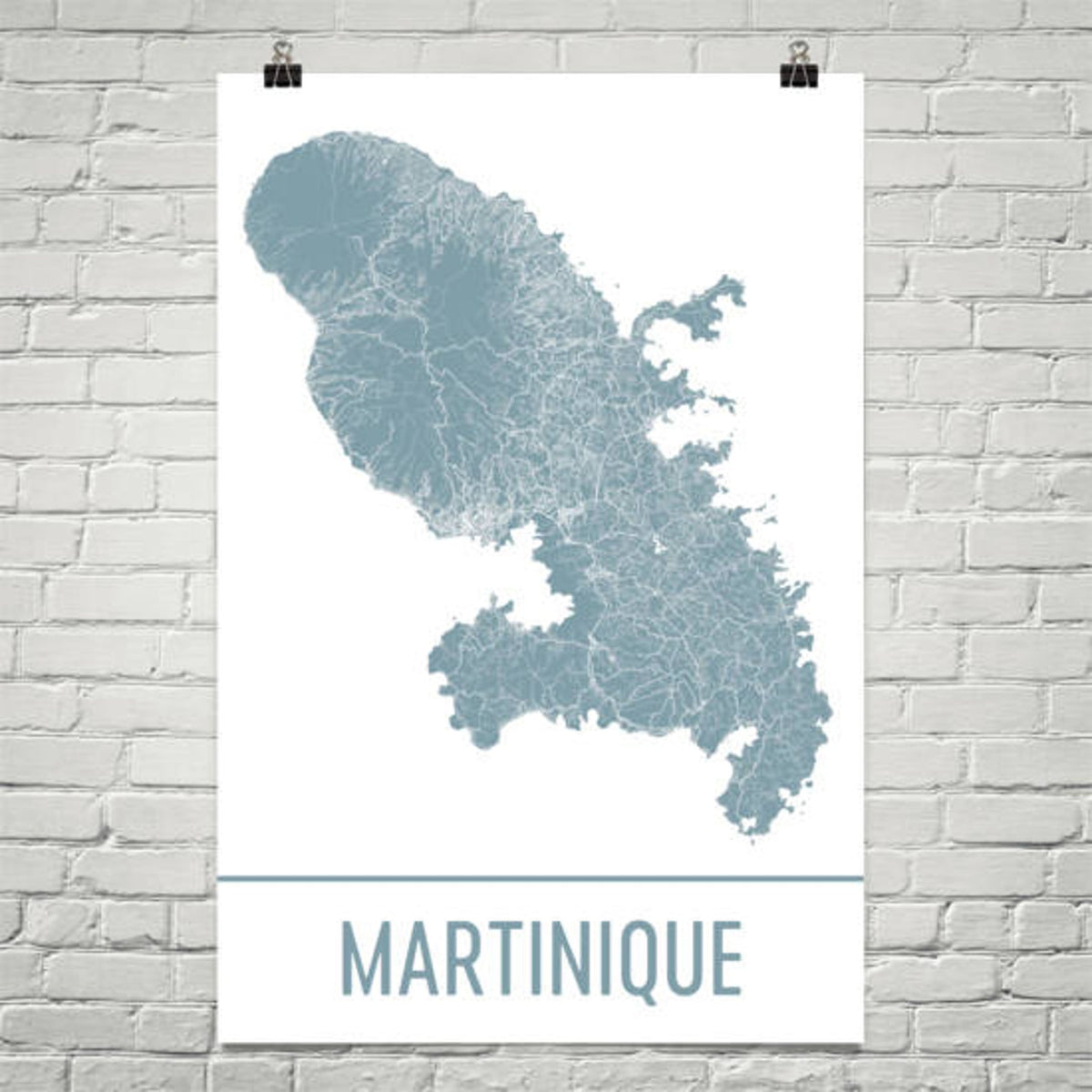 Aeticon Canvas Martinique Map, Martinique Art, Martinique Print, Martinique Island Poster, Martinique Gifts, Map of Martinique, Caribbean Islands, Wedding