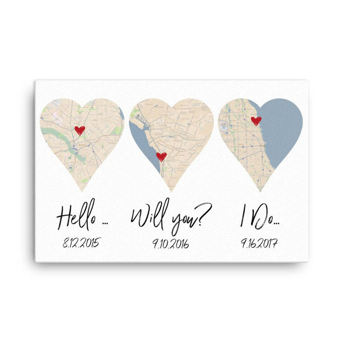 Aeticon Canvas Valentine Gift For Husband, For Wife, For Couple, For Marriage, Romantic Valentine's Day Present, Where We Met Gift, Custom Wall Decor