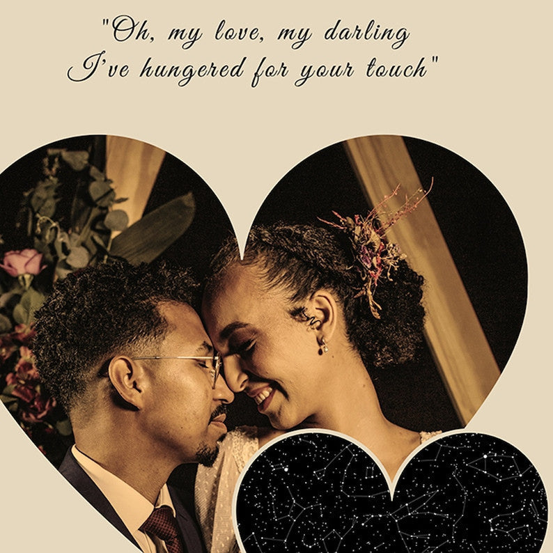Aeticon Canvas Wedding Day Gift, The Night We Wed, Our First Wedding Memory, Star Map, Where We Met, Custom Night Sky, Star Map Personalized, For Her, Him