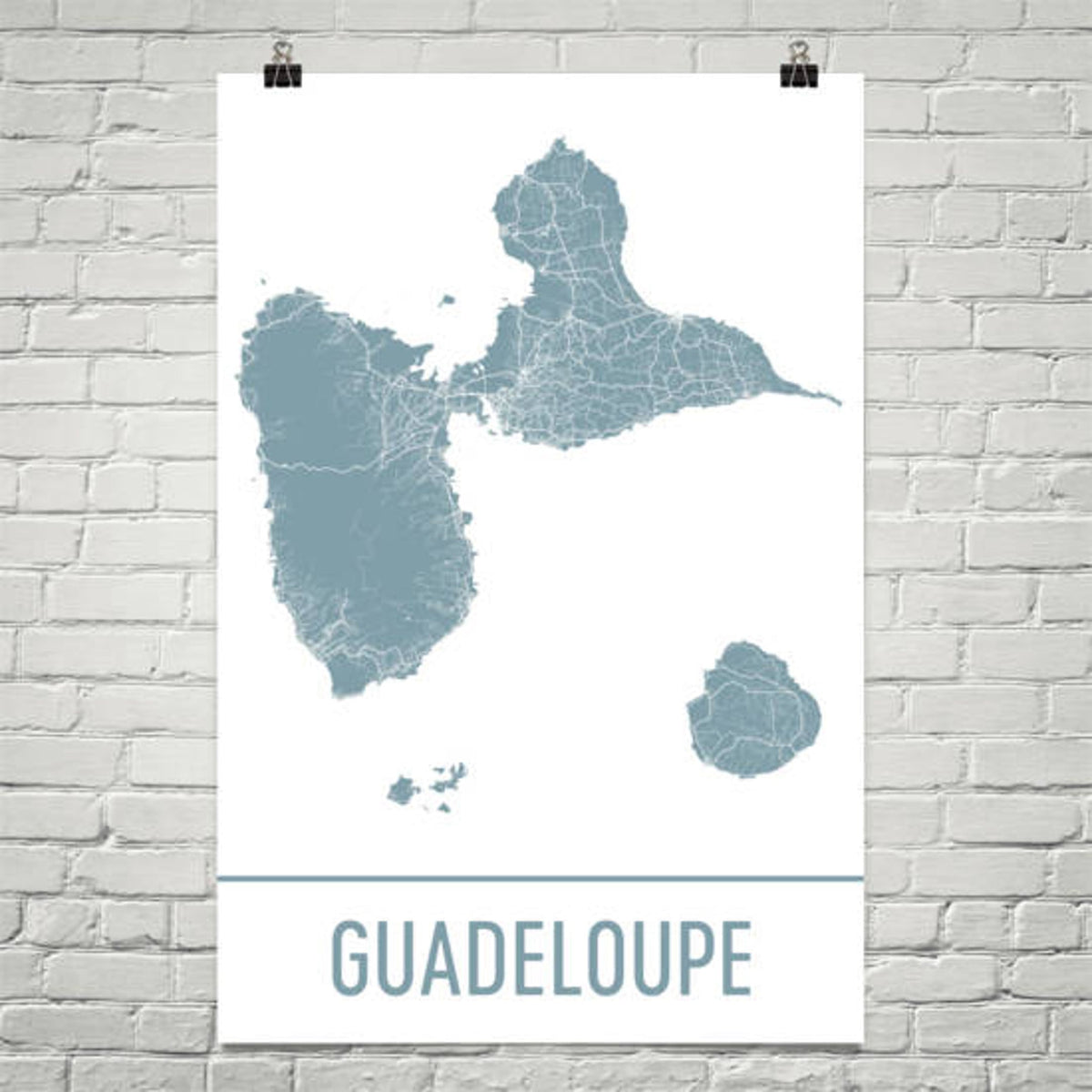 Aeticon Canvas Guadeloupe Map, Guadeloupe Art, Guadeloupe Print, Guadeloupe Island Poster, Guadeloupe Gifts, Map of Guadeloupe, Caribbean, Wedding