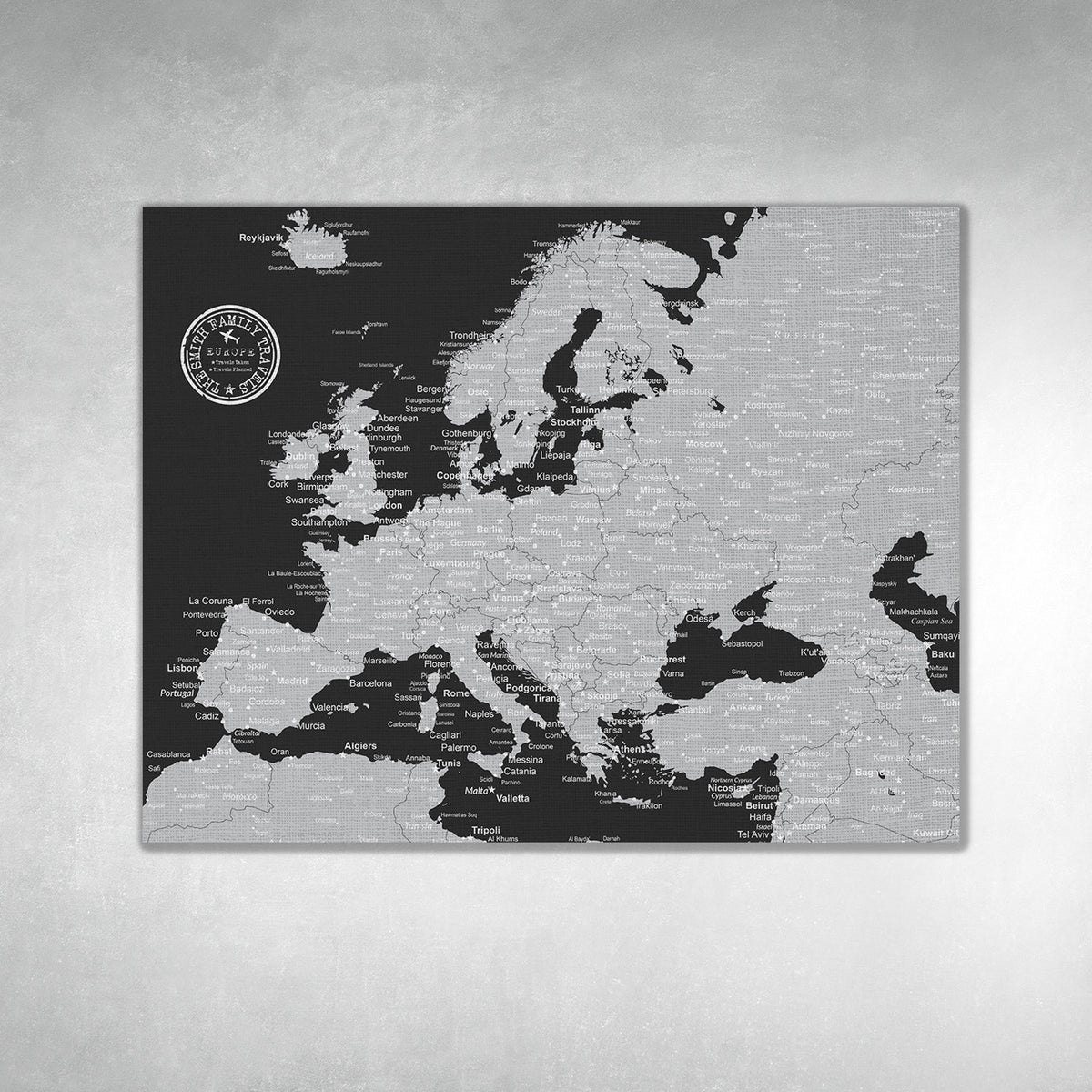 Aeticon Canvas Europe Map, Backpack Travel Map, Europe Travel Map, Map of Eastern Europe, Europe Political Map, Physical Map of Europe, With Cities, Topo