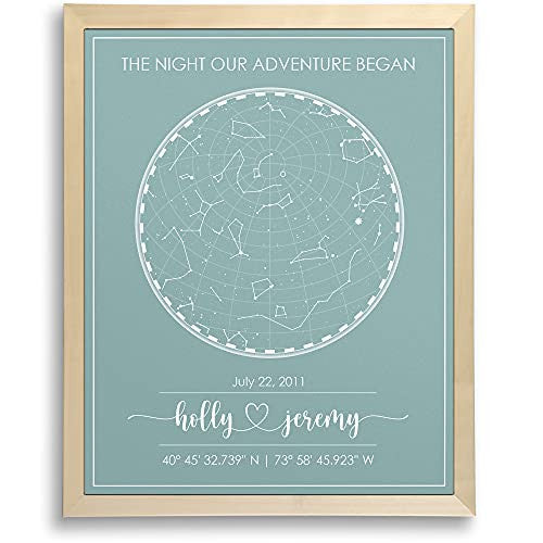 The Night Sky Personalized Star Map A Unique Anniversary Gift, Personalized Night Sky Constellation Gift For Her/ Him