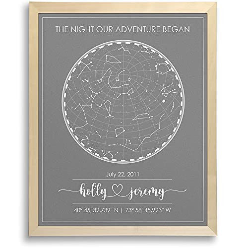 The Night Sky Personalized Star Map A Unique Anniversary Gift, Personalized Night Sky Constellation Gift For Her/ Him