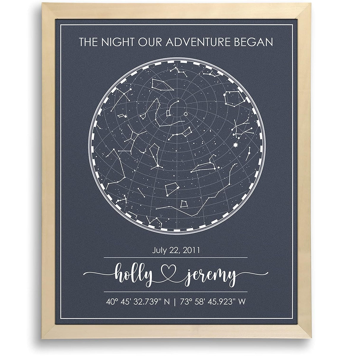 The Night Sky Personalized Star Map A Unique Anniversary Gift, Personalized Night Sky Constellation Gift For Her/ Him