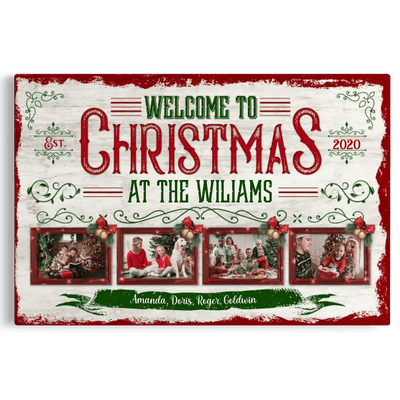 Personalized Canvas Prints, Custom Photo, Christmas Gifts For Family, Christmas Decor At Home, Welcome To Christmas Family Canvas
