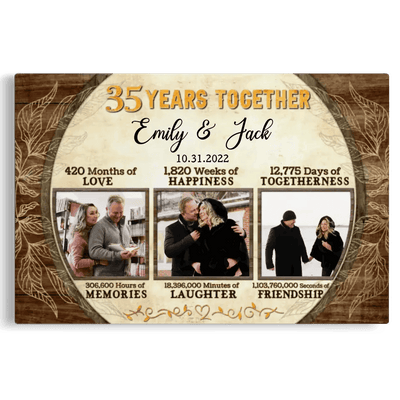 Personalized Canvas Prints, Custom Photo, Gifts For Couples, 35th Anniversary Gifts For Husband and Wife, 35 Years Together Canvas