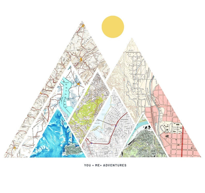 Aeticon Canvas Engagement Gift for Him, Custom Map Gift, Custom City Map, Custom Map Print, Mountain Map Gift, Many Sizes, Framed Options