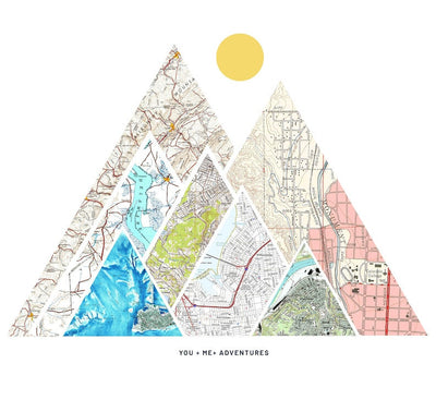 Aeticon Canvas Engagement Gift for Him, Custom Map Gift, Custom City Map, Custom Map Print, Mountain Map Gift, Many Sizes, Framed Options