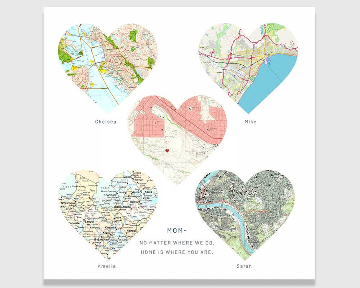 Aeticon Canvas Gifts for Mom, Birthday Gift for Mom, Mothers Day Gift from Daughter, Mothers Day from Daughter, Valentines Day Gift for Mom, Custom Map