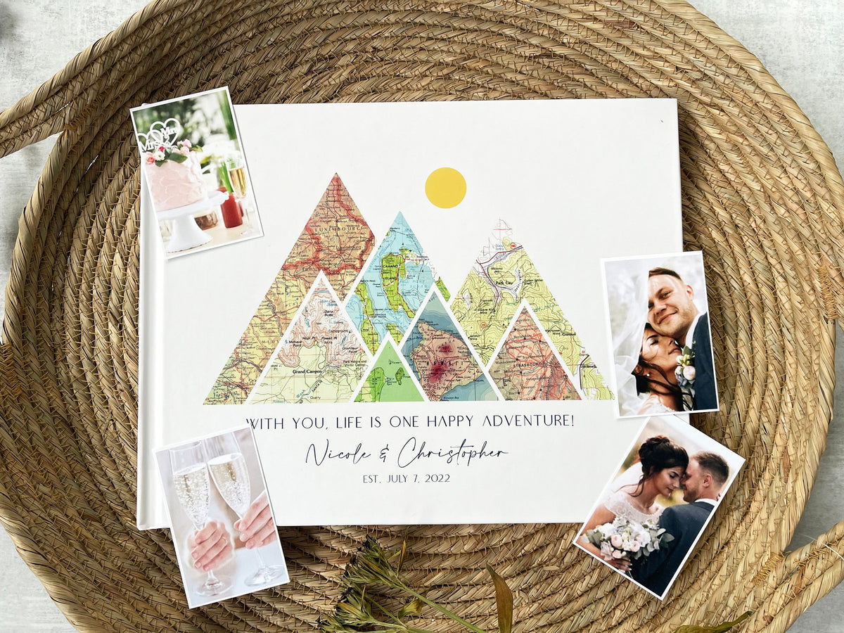 Aeticon Canvas Wedding Guest Book, Personalised Wedding Guestbook, Wedding Gift, Guest Book, Unique Wedding Gift for Couple,