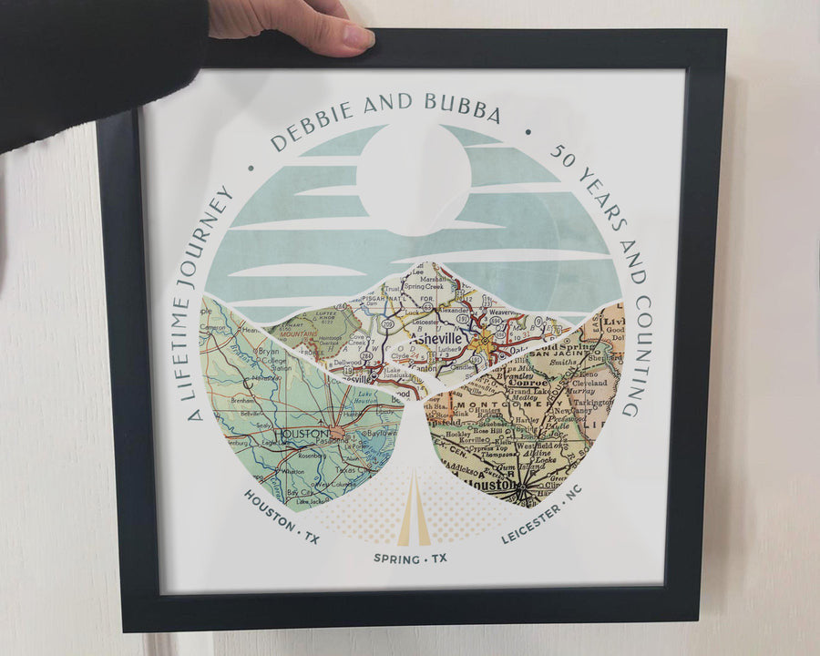 Gift For Couples, Anniversary Gift For Her/ Him, Wanderlust Poster Canvas Wall Art