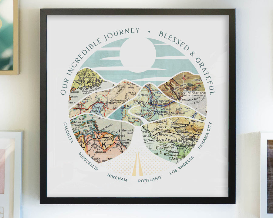 Gift For Couples, Anniversary Gift For Her/ Him, Wanderlust Poster Canvas Wall Art