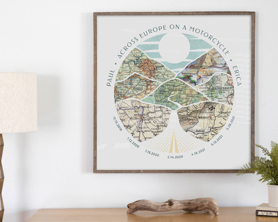 Gift For Couples, Anniversary Gift For Her/ Him, Wanderlust Poster Canvas Wall Art