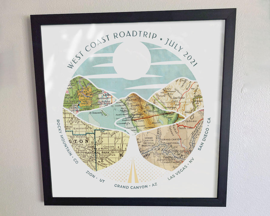 Gift For Couples, Anniversary Gift For Her/ Him, Wanderlust Poster Canvas Wall Art