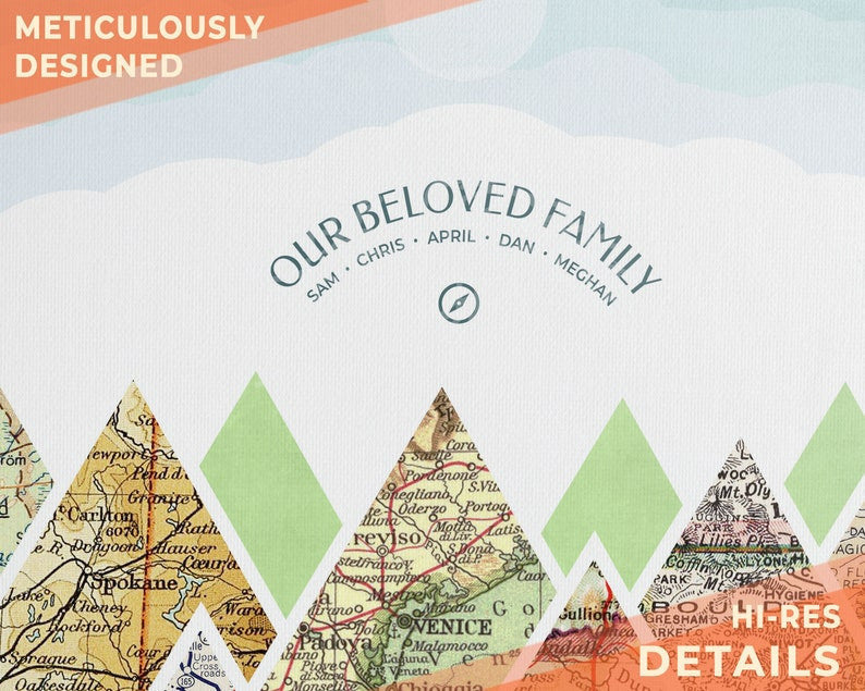 Personalized Milestones Map, Valentine's Day Anniversary Gift For Her/ Him, Mountain Travel Map Poster Canvas Wall Art Gift