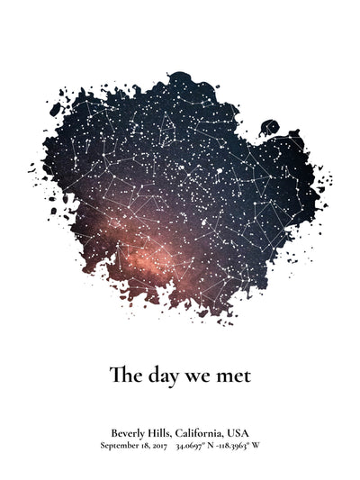 Personalized Star Map by Date - Anniversary Constellation Map, Valentine Gift For Him/ Her
