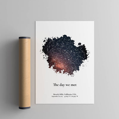 Personalized Star Map by Date - Anniversary Constellation Map, Valentine Gift For Him/ Her