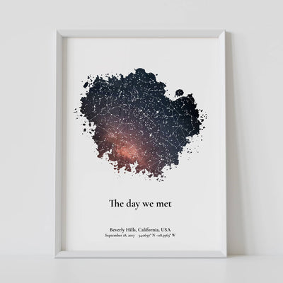 Personalized Star Map by Date - Anniversary Constellation Map, Valentine Gift For Him/ Her