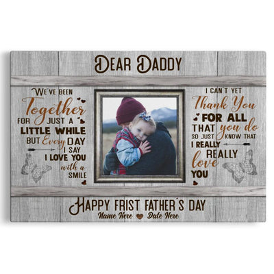 Personalized Canvas Prints Custom Name And Upload Photo - Dear Daddy, Father's Day Canvas