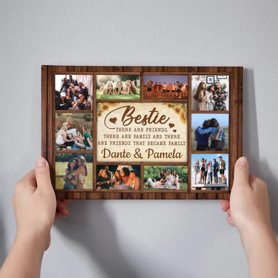 Personalized Canvas Prints, Custom Photo, Bestie Photo Collage, Best Friend Gift, Bestie Gift, There Are Friends Canvas