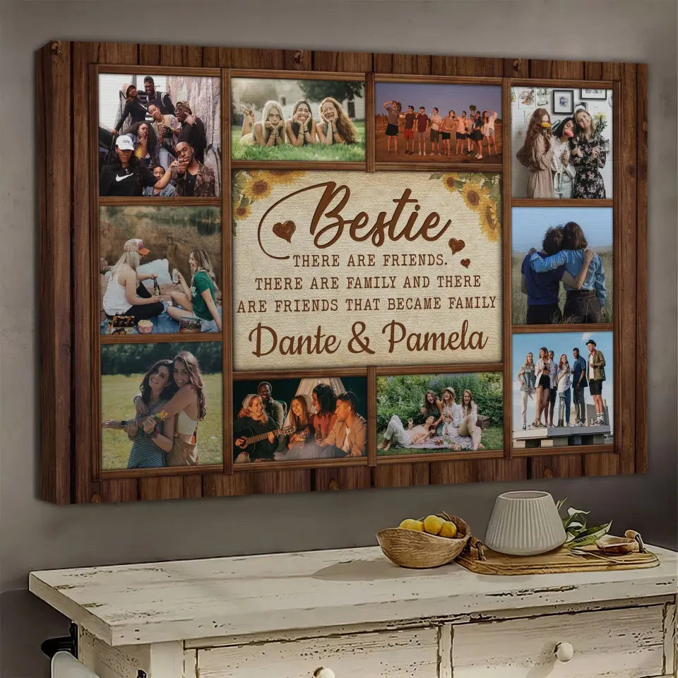 Personalized Canvas Prints, Custom Photo, Bestie Photo Collage, Best Friend Gift, Bestie Gift, There Are Friends Canvas