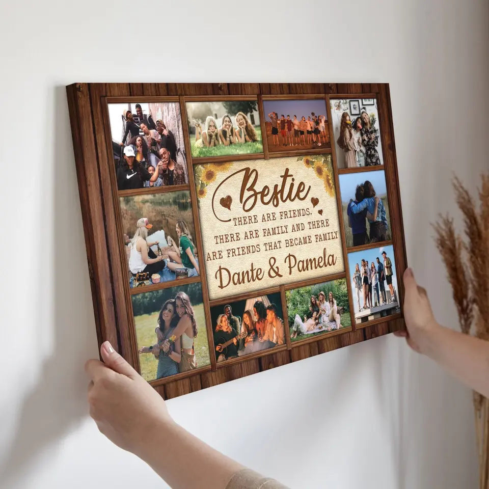 Personalized Canvas Prints, Custom Photo, Bestie Photo Collage, Best Friend Gift, Bestie Gift, There Are Friends Canvas