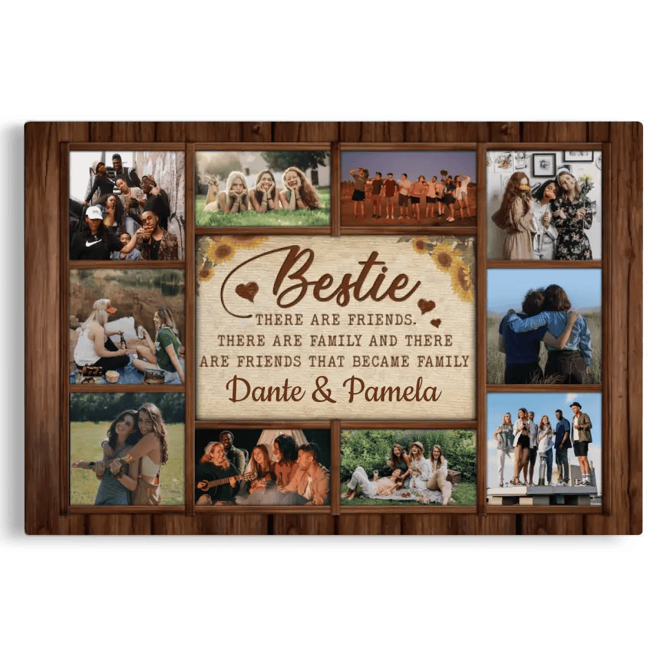 Personalized Canvas Prints, Custom Photo, Bestie Photo Collage, Best Friend Gift, Bestie Gift, There Are Friends Canvas