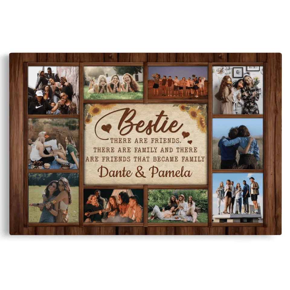 Personalized Canvas Prints, Custom Photo, Bestie Photo Collage, Best Friend Gift, Bestie Gift, There Are Friends Canvas