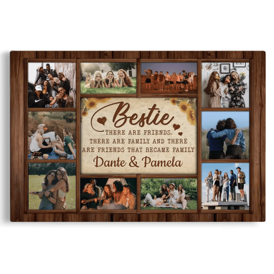 Personalized Canvas Prints, Custom Photo, Bestie Photo Collage, Best Friend Gift, Bestie Gift, There Are Friends Canvas