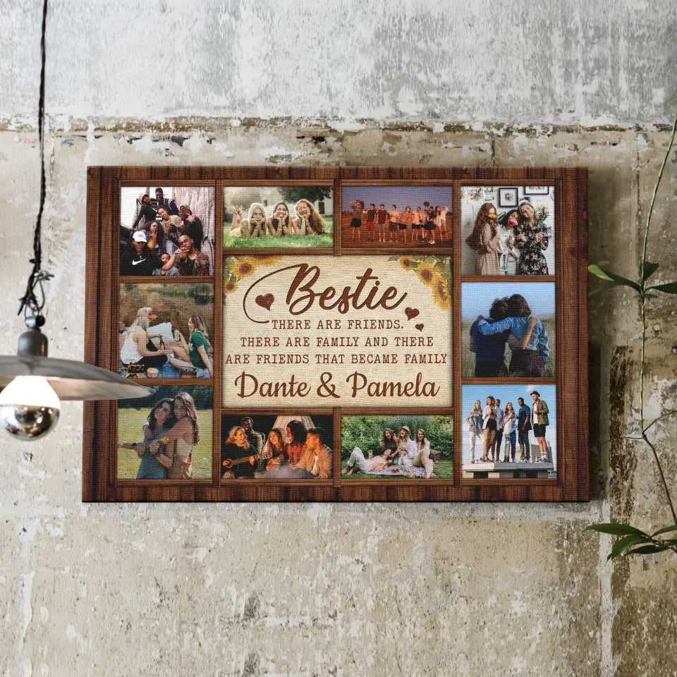 Personalized Canvas Prints, Custom Photo, Bestie Photo Collage, Best Friend Gift, Bestie Gift, There Are Friends Canvas
