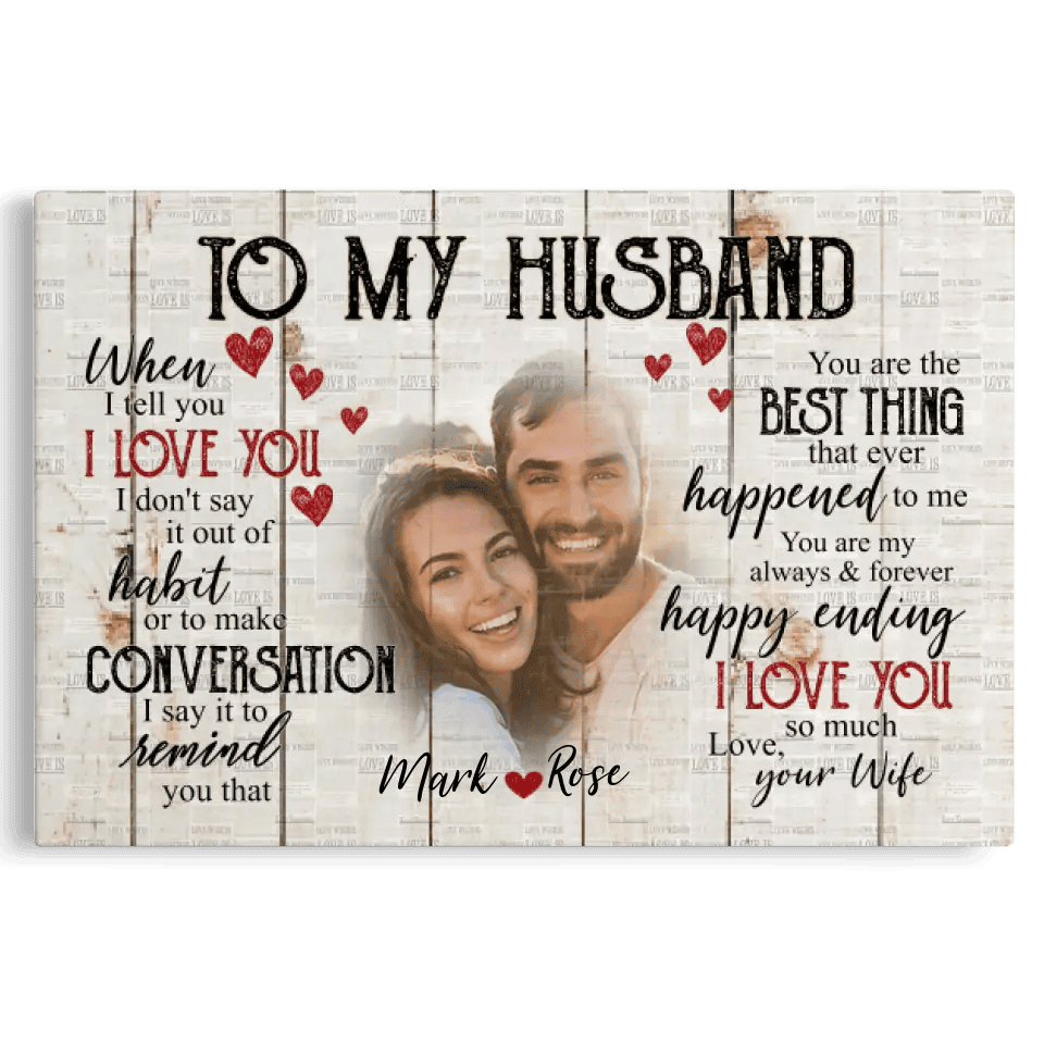 Personalized Canvas Prints, Custom Photo And Name, Anniversary Gift, Love Gifts, Gift For Husband, Gift For Him, To My Husband Canvas