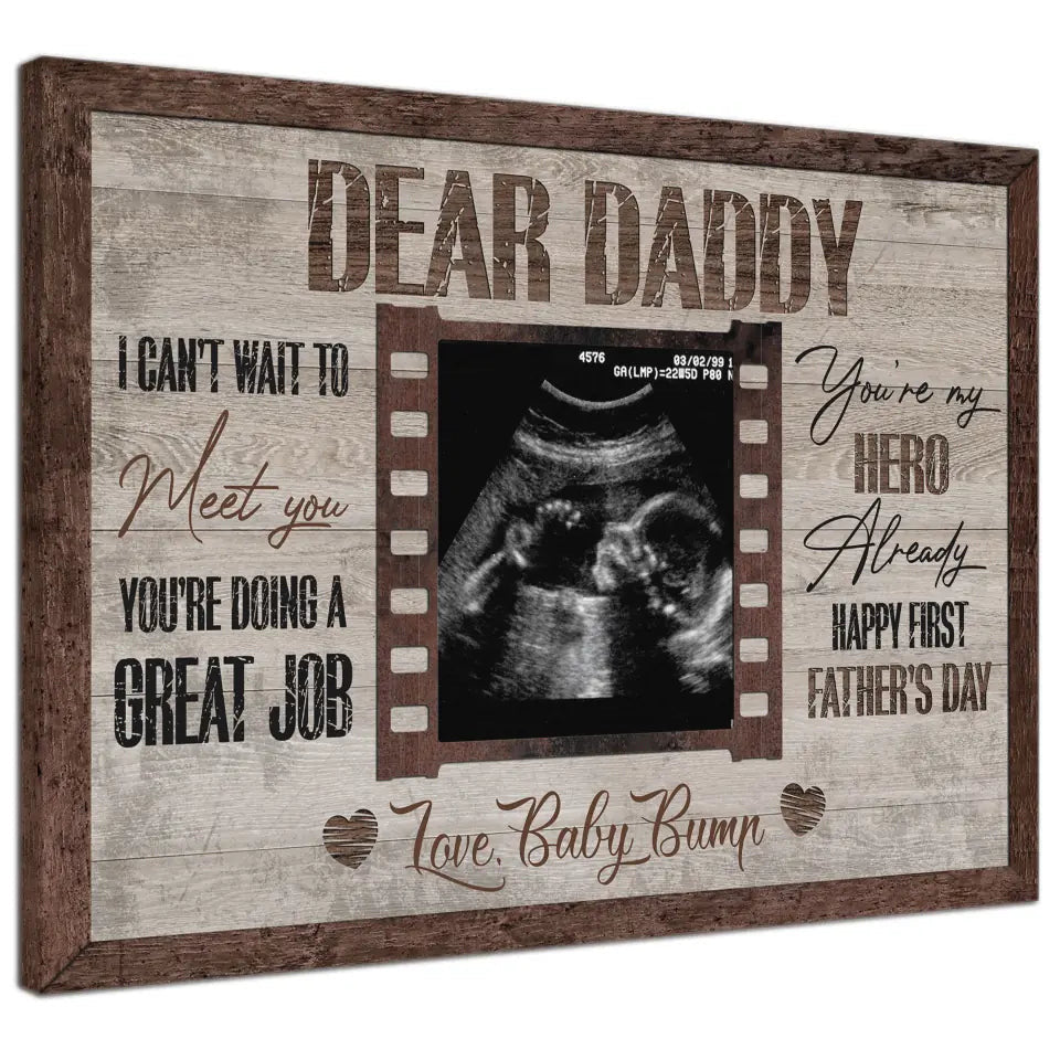 Gift For Expecting Dad Custom Father’s Day Gift For Dad To Be Canvas Print Canvas