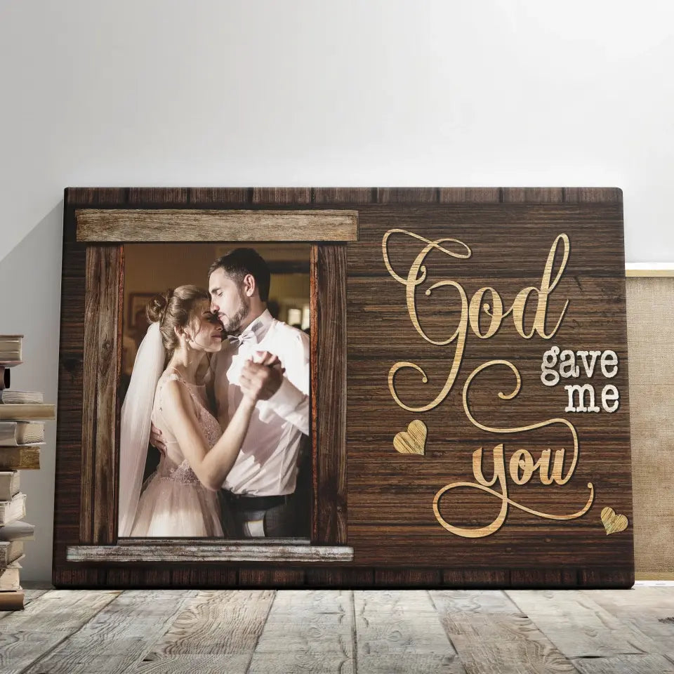 Photo Canvas For Couples, Wedding Gift, Anniversary Gift, Personalized Engagement Frame Canvas