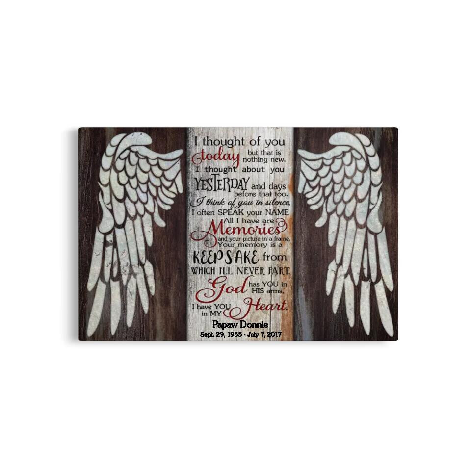Canvas Prints From Photos, Personalized Canvas, Sympathy Gift, Memorial Gift With Wings Canvas