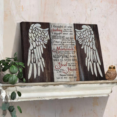 Canvas Prints From Photos, Personalized Canvas, Sympathy Gift, Memorial Gift With Wings Canvas