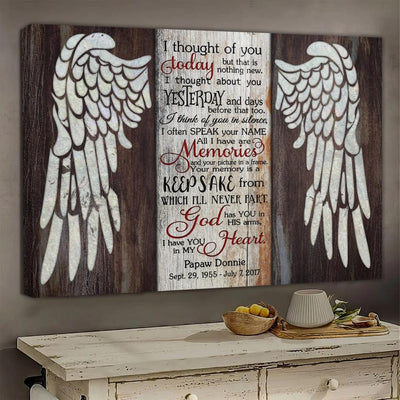 Canvas Prints From Photos, Personalized Canvas, Sympathy Gift, Memorial Gift With Wings Canvas