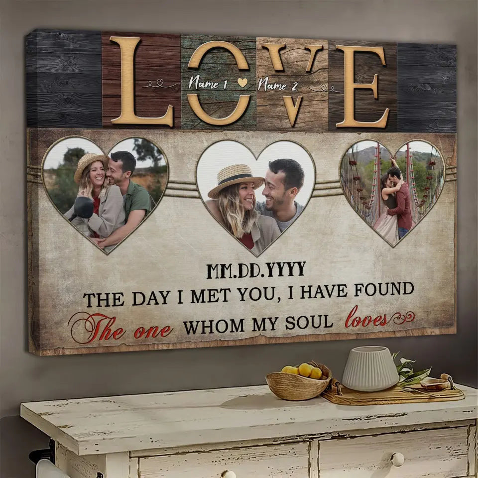 Customized Photo Anniversary Couple Gifts The One Whom My Soul Loves Wall Art Poster Canvas