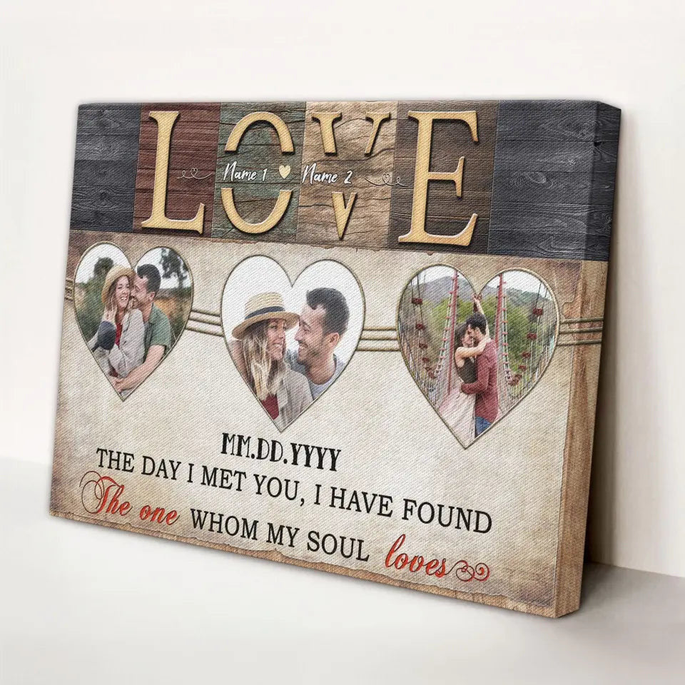 Customized Photo Anniversary Couple Gifts The One Whom My Soul Loves Wall Art Poster Canvas
