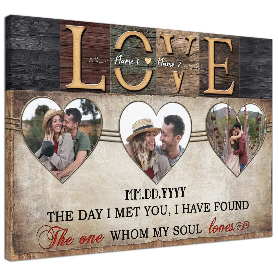 Customized Photo Anniversary Couple Gifts The One Whom My Soul Loves Wall Art Poster Canvas