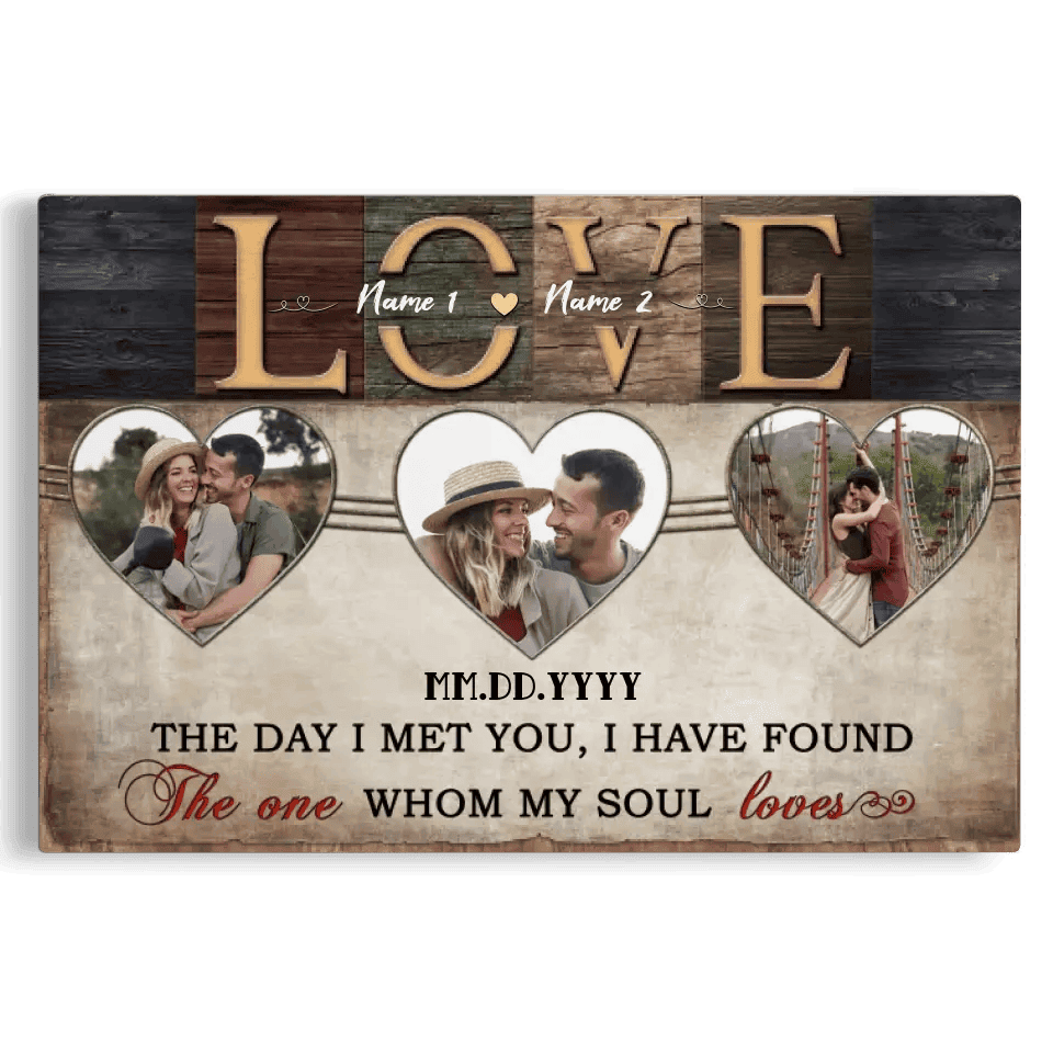 Customized Photo Anniversary Couple Gifts The One Whom My Soul Loves Wall Art Poster Canvas
