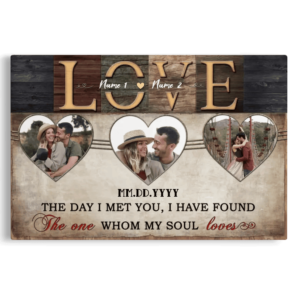 Customized Photo Anniversary Couple Gifts The One Whom My Soul Loves Wall Art Poster Canvas