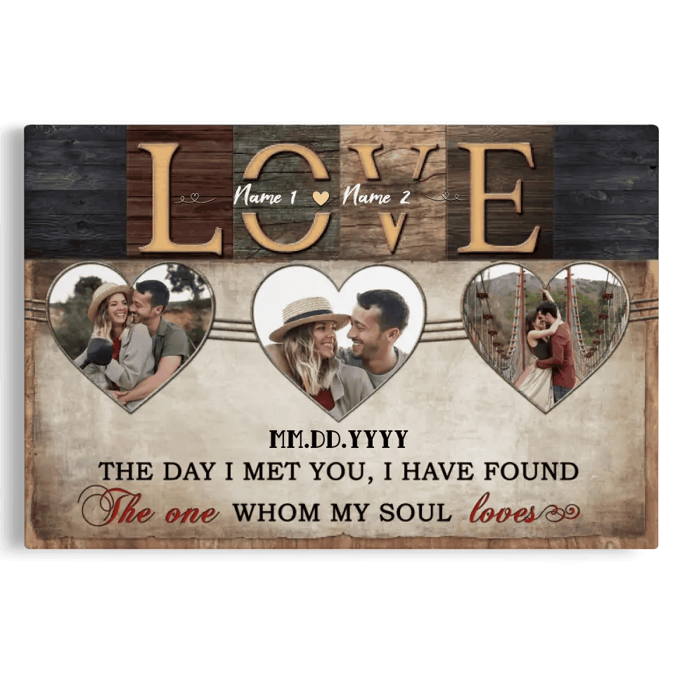 Customized Photo Anniversary Couple Gifts The One Whom My Soul Loves Wall Art Poster Canvas