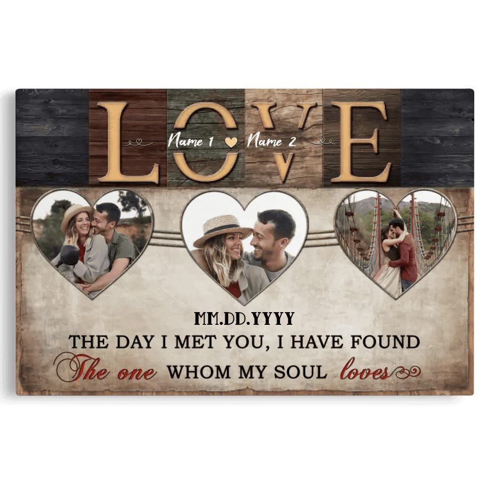 Customized Photo Anniversary Couple Gifts The One Whom My Soul Loves Wall Art Poster Canvas