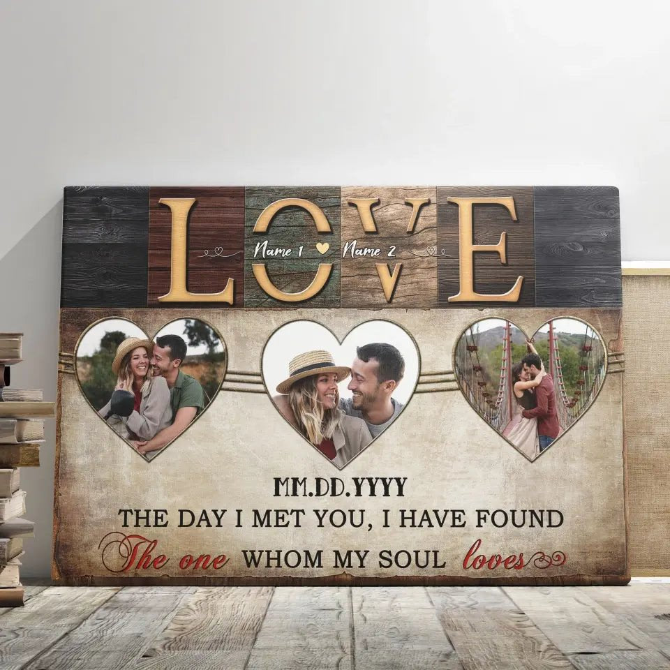 Customized Photo Anniversary Couple Gifts The One Whom My Soul Loves Wall Art Poster Canvas