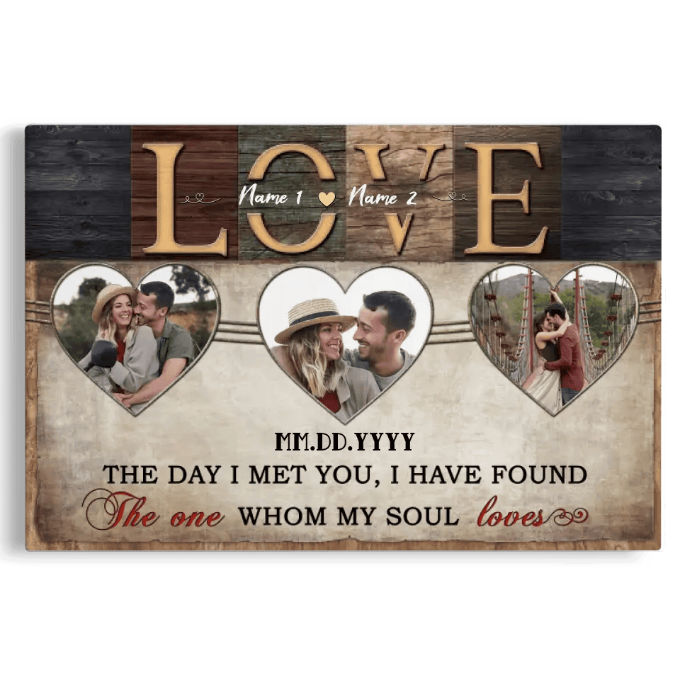 Customized Photo Anniversary Couple Gifts The One Whom My Soul Loves Wall Art Poster Canvas