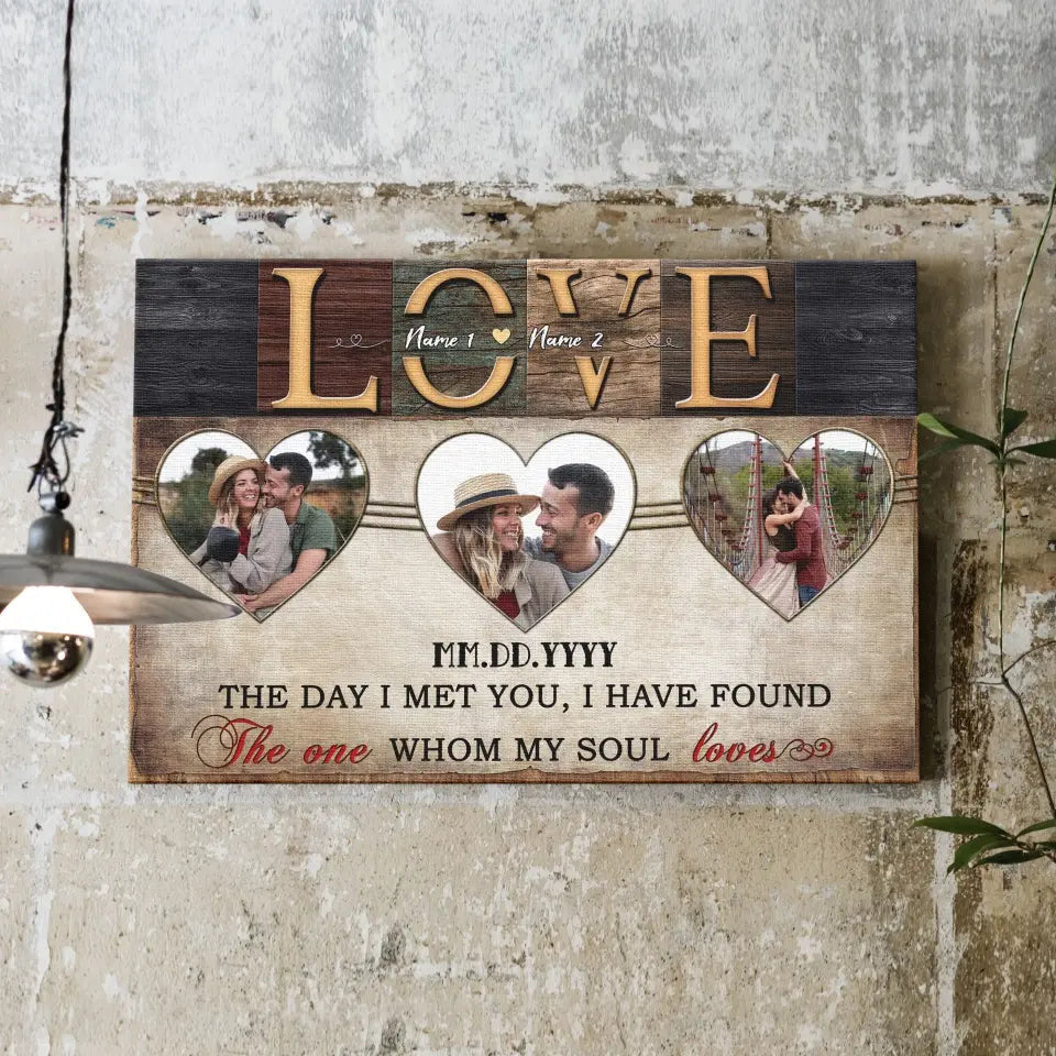 Customized Photo Anniversary Couple Gifts The One Whom My Soul Loves Wall Art Poster Canvas